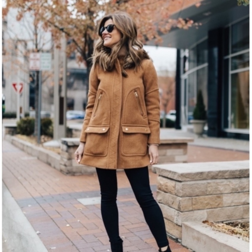 JCREW Tan Chateau parka in Italian stadium-cloth